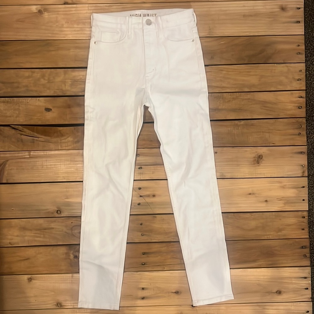 HIGH WAIST - WHITE JEANS - size 8-9Y